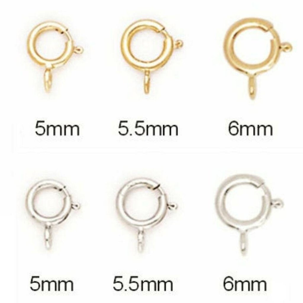14k Solid Spring Ring Clasp 14k Gold Findings Solid Gold Bracelet Making 55mm